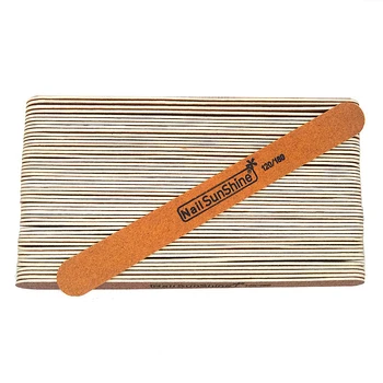 

Wholesale 100X Sandpaper Nail Files Strong Thick Wooden Stick Buffer SunShine UV Gel Polisher Manicure Pedicure Nail Tools Salon