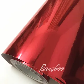 

1.52x18m Glossy Red Chrome Auto Car Body Stickers PVC Vinyl Wrap Wrapping Foil Adhesive Waterproof Stickers