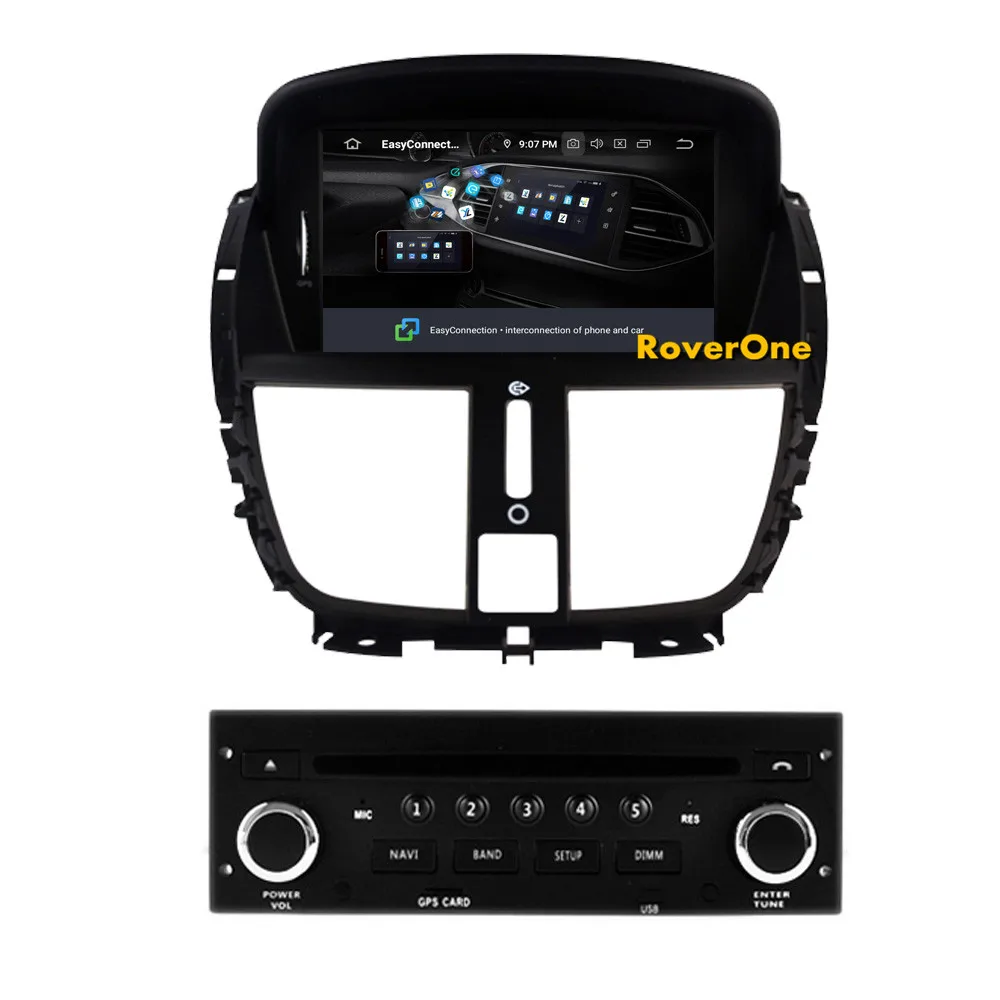 RoverOne Android 9,0 автомобильный мультимедийный плеер для peugeot 207 207CC 207SW Авторадио DVD Радио Стерео gps навигация Bluetooth