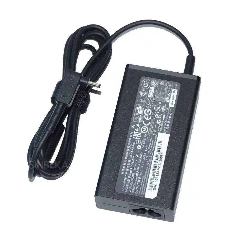 65W 19V 3.42A Acer Aspire S3-392 Cargador portátil compatible con 3.0*1.0mm Adaptador de CA