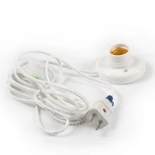 2 шт. 2,8 м Мощность кабель вкл/выкл переключатель E27 лампочка адаптер для цоколя лампы Белый адаптер держателя лампы для дома