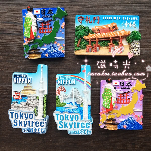 

Map Tourism Scenery Sky Tower Tokyo Japan Kimono Refrigerator Magnet 3D Fridge Magnet Sticker Travel Souvenir Home Decoration