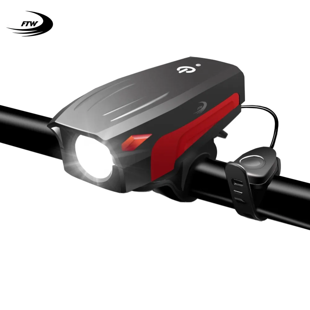 Ftw Bike Light + Horn Usb Rechargeable 350 Lumens Bicycle Front Light