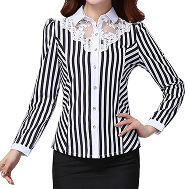 new arrival 2017 spring and summer women's office lady blouses casual