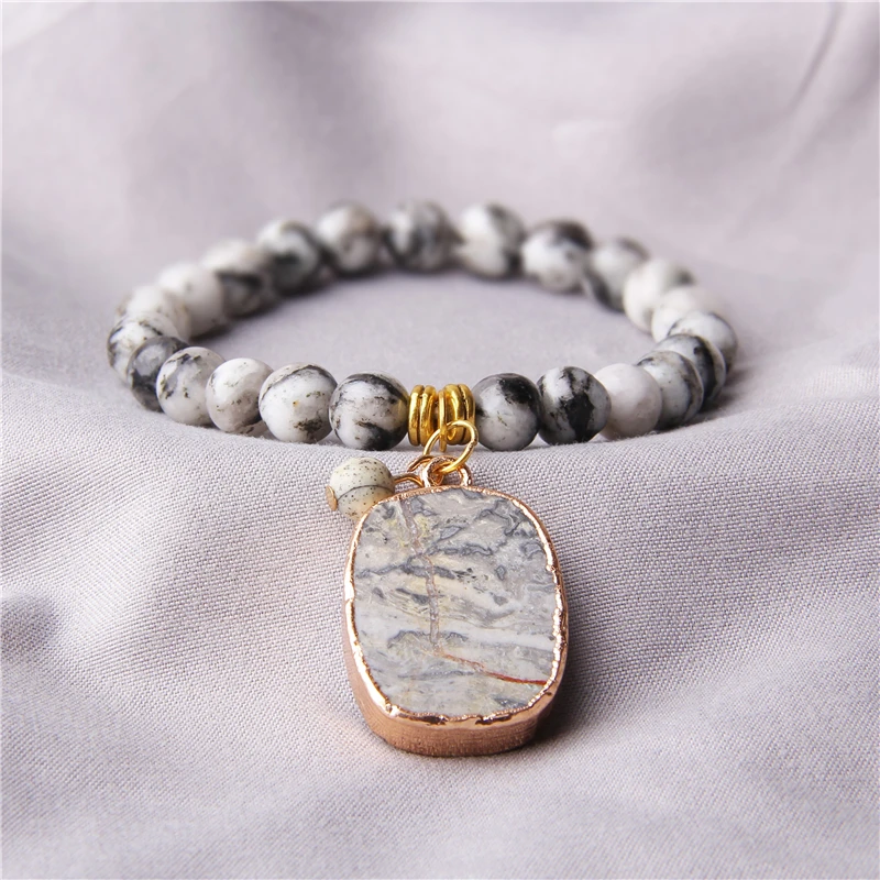 Браслеты из натурального камня Druzy женский браслет с шармами камень браслет из бисера ручной работы золотой камень кулон браслет женский подарок ювелирные изделия
