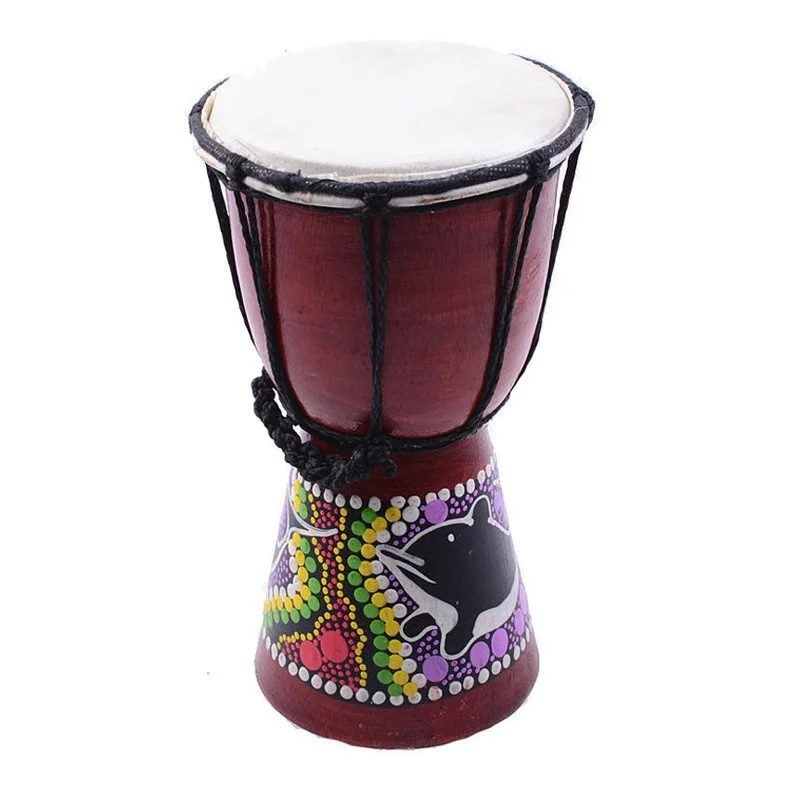 Djembe барабанщик перкуссия 6 дюймовые классические с рисунком, деревянные ручные Барабаны в африканском стиле для продажи мембранофон с узором