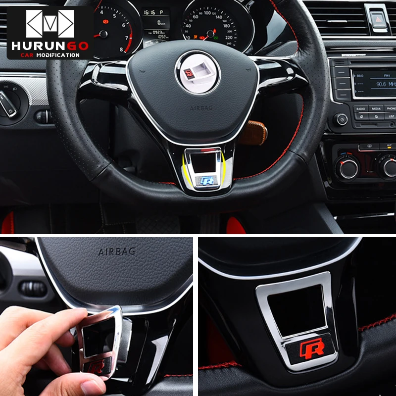 

Car Styling ABS Steering Wheel Sequins Cover For Volkswagen VW Golf 7 Sagitar Lavida Polo GRAN LAVIDA R R-line Accessory Sequins