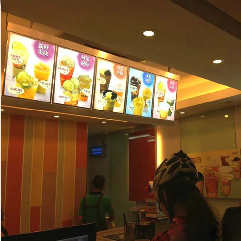 restaurant menu light panels