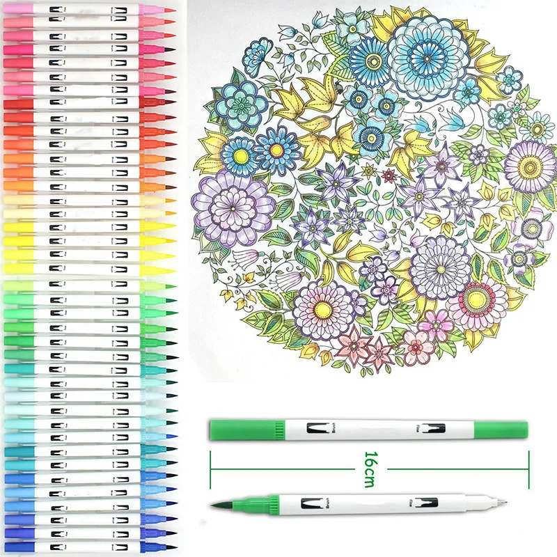 

Sketch Art supplies Dual Brush Pen Painting Calligraphy Fineliner Lettering Marker Drawing WatercolorBrush Pen Set