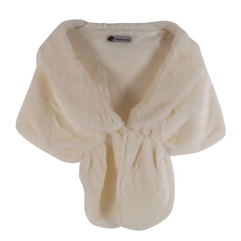 Women Faux Rabbit Fur Coats Jackets Noble Bridal Wedding Faux Fur Long Shawl Stole Wrap Shrug Scarf Coats