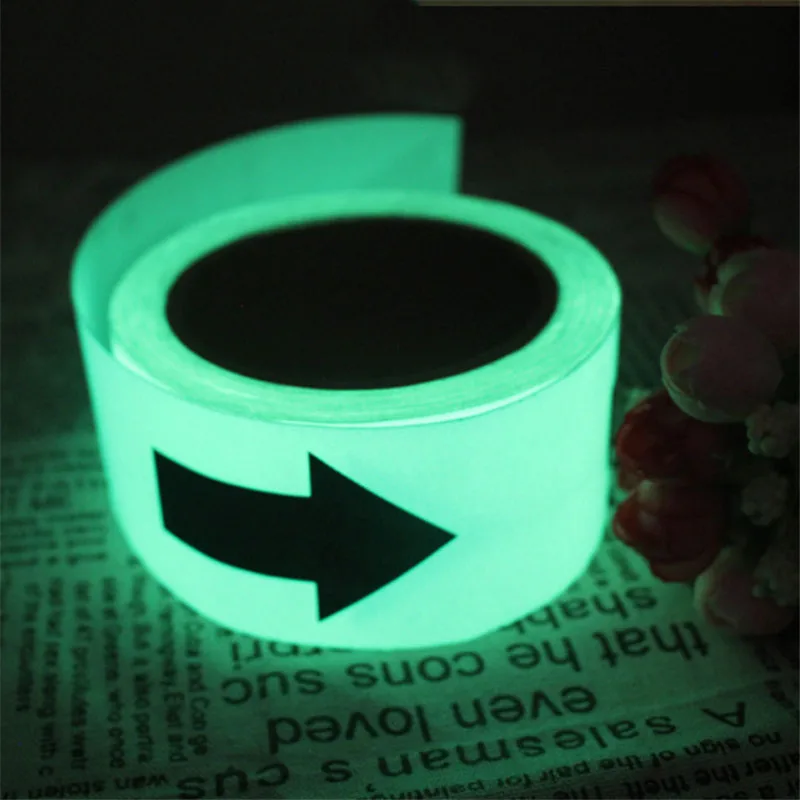 

Glow Luminous Wall Stickers Tapes Arrow Warning Stripe Night Lighting Emergency Lines Fluorescent Anti-collision Strip Sticker D
