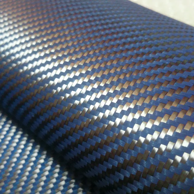 Buy Carbon Kevlar cloth fabric 200gsm 1100D Blue