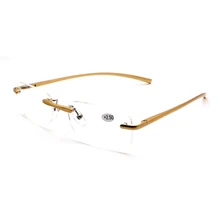 Алюминий алюминиево-магниевого сплава, без оправы Асферические bifocus чтения очки лупа унисекс Для женщин Для мужчин выглядят для ближнего и дальнего дальнозоркостью H5