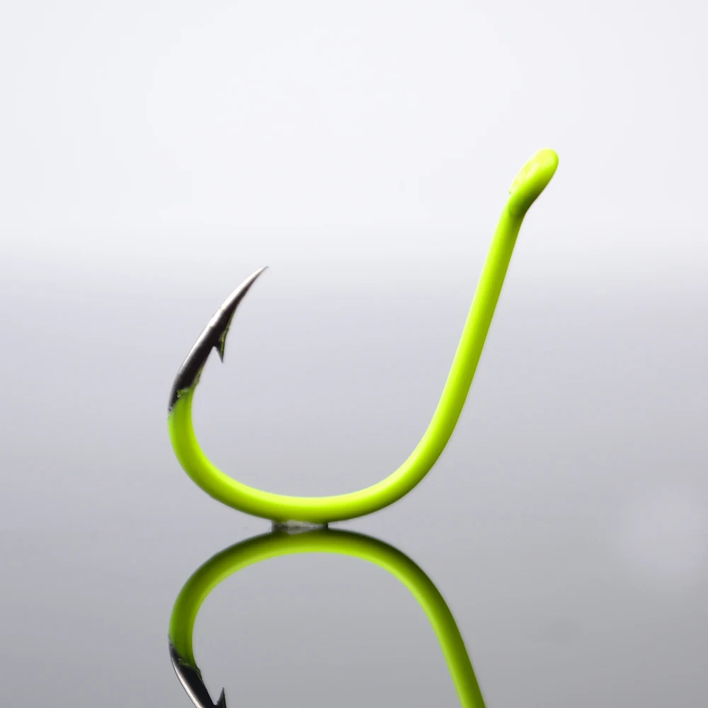 

FISH KING High Carbon Steel fish hooks 6Pcs/lot single overturned Yellow Fishing Hook ISEAMA With Ring Carp accessories