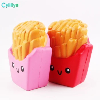 

Squishy Potato Chips Slow Rising French fries Relieve Stress Cake Sweet Food Cell Phone Strap Phone Pendant Key Chain Toy Gift