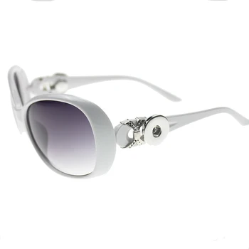 

18MM Snap Button Sunglasses Elegant Ladies Oculos Oval Lens Vintage Eyewear Accessories Sun Glasses For Women