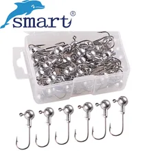 Smart 20-50 шт/одна коробка свинцовая головка рыболовный крючок из высокоуглеродистой стали крючок для ловли карпа для мягкой приманки колючий крючок Pesca Peche