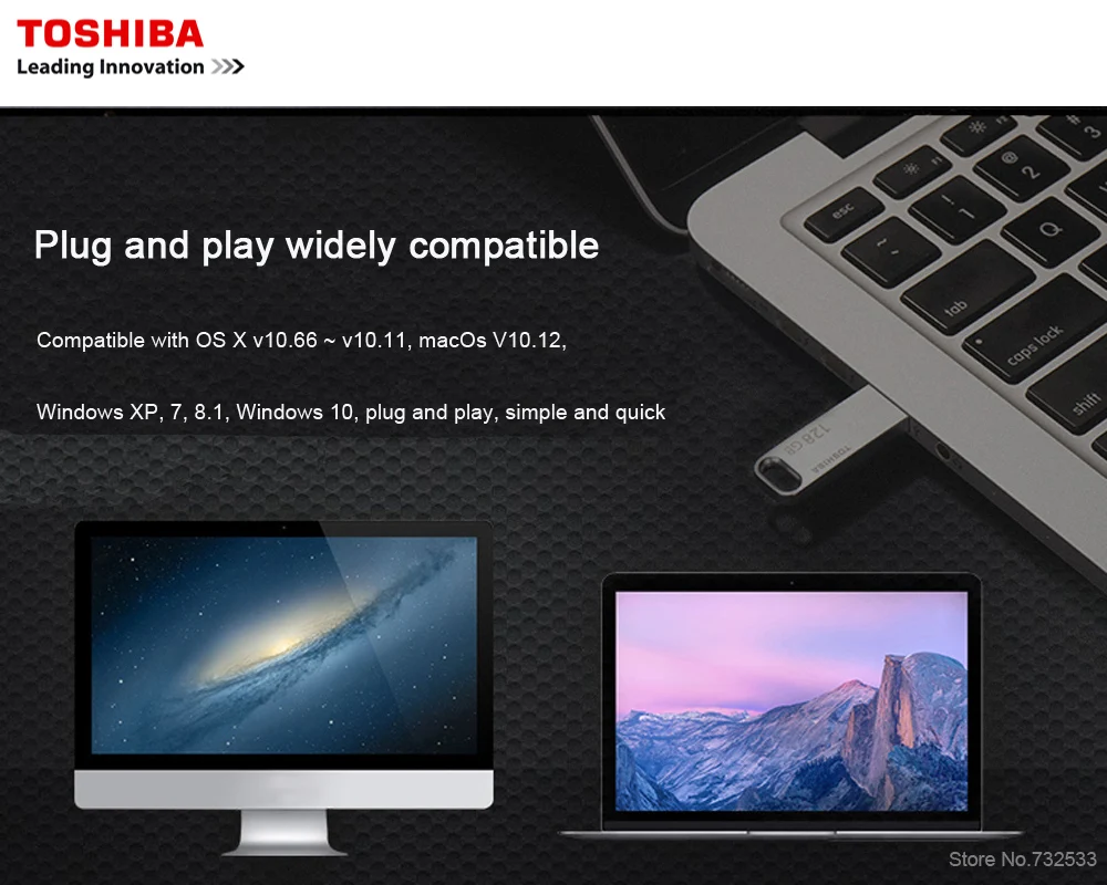 TOSHIBA USB3.0 U363 USB флеш-накопитель 128 Гб 64 ГБ 32 ГБ металлический водонепроницаемый флеш-накопитель кольцо для ключей ручка драйвер устройство для хранения U диск