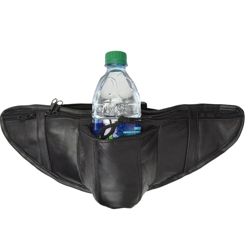 AFONiE-Genuine Leather Slim Bottle Holder Pouch (1)