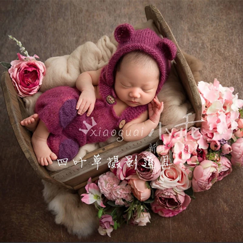 Новорожденный мохер костюм со штанами, наряд для фото новорожденных, мохер ползунки для малышей наряд для фотосессий, готово к отправке