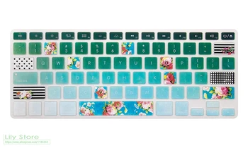 

Artistic Rose Flowers in Green Keyboard Cover Silicone Skin for MacBook Air 13.3 for MacBook Pro 13 15 with or w/out Retina