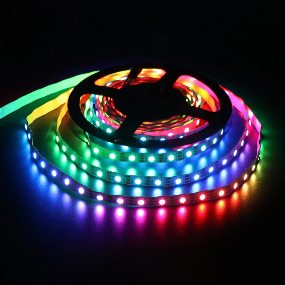 Адресуемая Светодиодная лента RGB светильник 5 в WS2812B 30 светодиодов/м 60