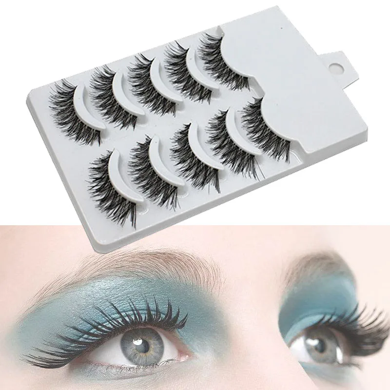 

5 Pairs Natural False Eyelashes Fake Lashes Long Makeup 3D Mink Lashes Eyelash Extension Mink Eyelashes for Beauty
