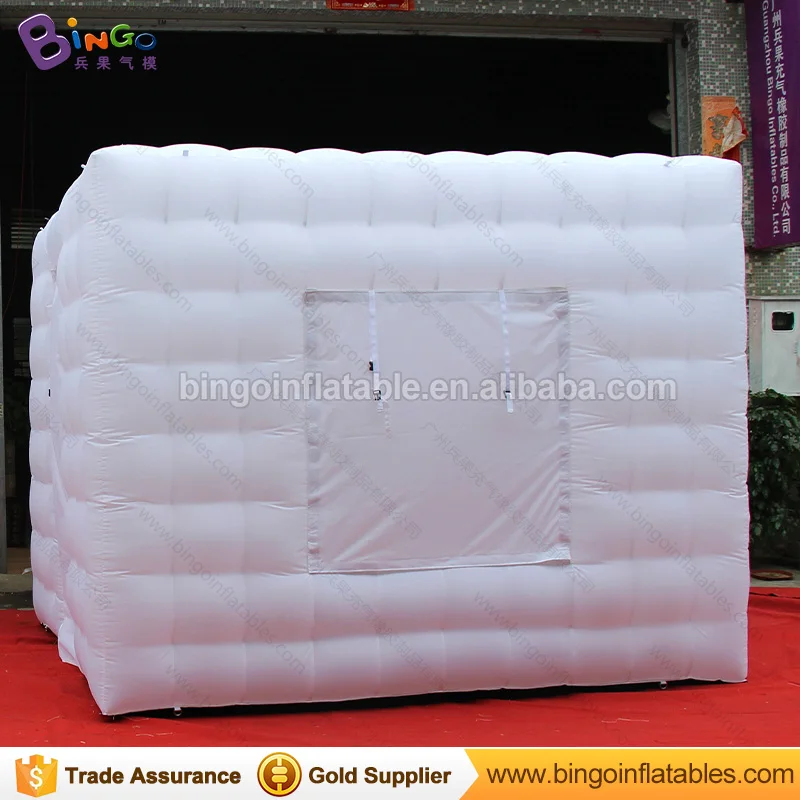  Free Delivery all white inflatable photo booth tent type 3X3X2.4 Meters LED lighting blow up cube p