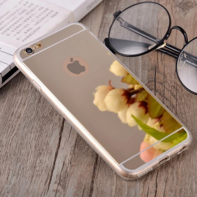 Роскошный металлизированный зеркальный чехол для iPhone 8 силиконовый мягкий X 7 6 6S
