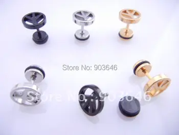 

50pcs Free Shippment Body jewelry- Ear Stud Fake Ear Plug illusion Ear Tunnels earring
