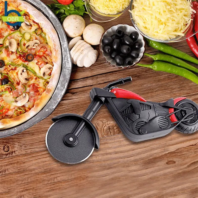 Upspirit Motorcycle Shape Pizza Roller Pizza Knife Cooking Utensils Pizza Tools Cake Tools Peel Wheels Scissors Baking Supplies