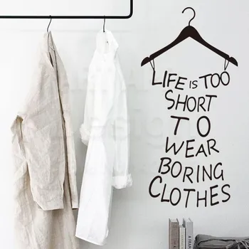 

Art design home decoration cheap vinyl character clothes hanger wall sticker removable house decor clothes-rack letters decals