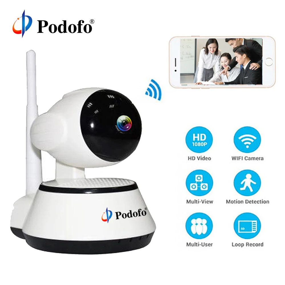 

Podofo Home Security IP Camera Wi-Fi Wireless Mini Network Camera Surveillance Wifi 720P Night Vision CCTV Camera Baby Monitor