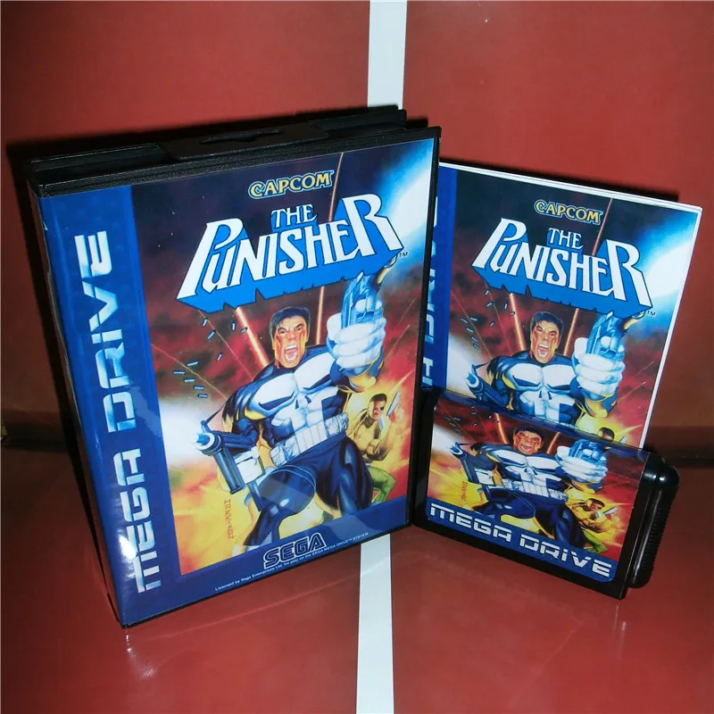 

The Punisher EU Cover with Box and Manual For Sega Megadrive Genesis Video Game Console 16 bit MD card