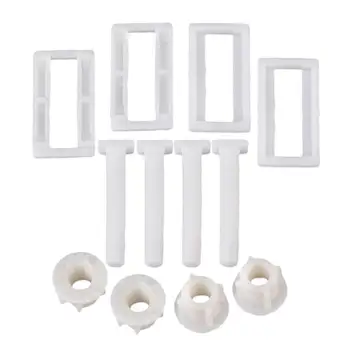 

4Pcs White Plastic Toilet Seat Cover Hinge Blind Hole Rectangular Nut Screws