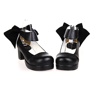 

Handmade Black PU Leather 4.5cm High Heel Classic Lolita Shoes