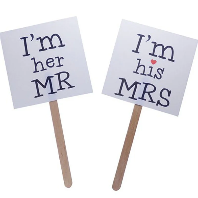 2 шт./упак. Kawaii свадебное украшение Im Her Mr His Mrs свадебный фото реквизит для