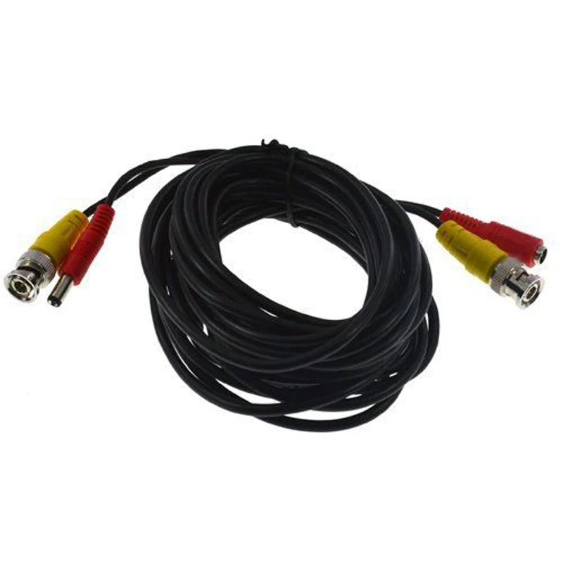 16FT 5M 2-in-1 BNC Video Power DC Extension Cable for CCTV Security Camera