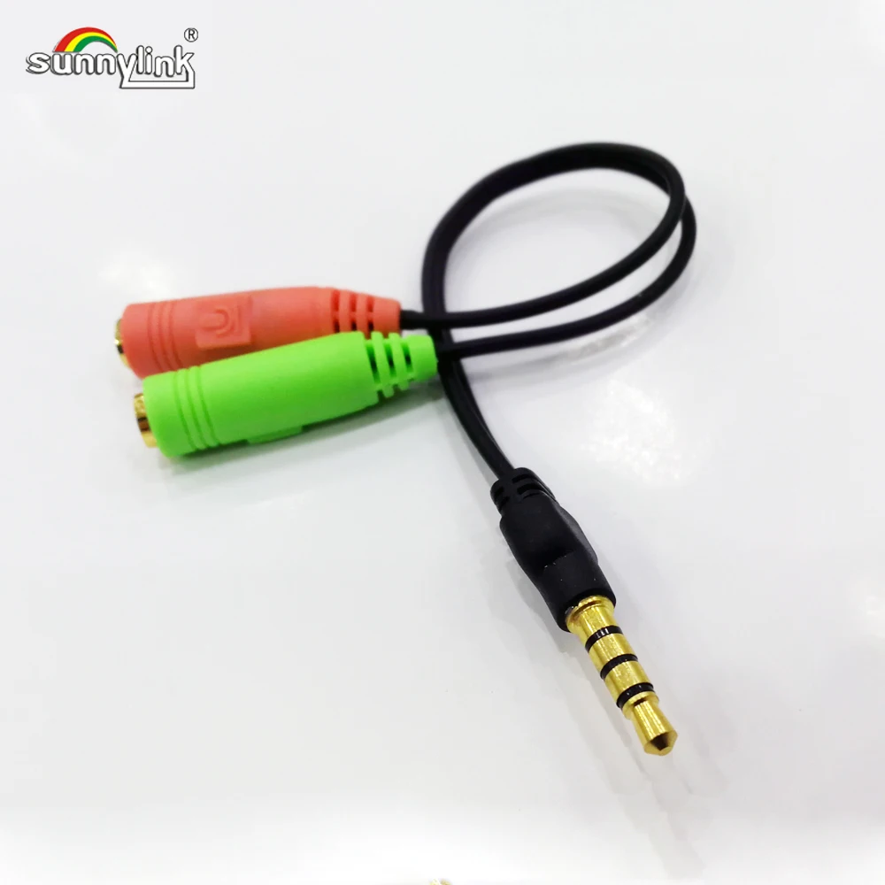3.5MM Audio Splitter Cable Jack 1 Male to 2 Female Microphone &amp Earphone adapter cable for smart phones/Tabets / Notebook | Электроника