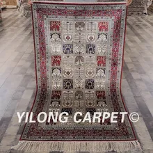YILONG 3'x5' персидкий Шелковый садовый коврик изысканный четырехсезонный шелковый ковер ручной работы(YHW93B3x5