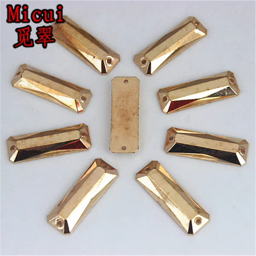 

Micui 100pcs 7*20mm Rectangular Sew On Acrylic Rhinestones Flat Back Crystals Stones Sewing Strass Crystals For Clothes ZZ225