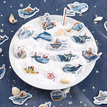 

40Pcs Cute Flamingo Stationery Stickers Bullet Journal Paper Sticker Kawaii Whale Stickers For Kid DIY Scrapbooking Diary Albums