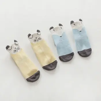 

Children Sock Cartoon Cotton Fox Cat Printed Anti-slip Knee Sock Baby Kids Socks