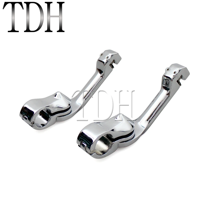 

Chrome Motorcycle Long Angled Adjustable Highway Peg Mount Kit For Harley Touring Fat Boy Softail Sportster XL883 1200