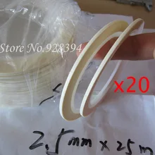20X 2,5 мм* 25 м кремово-белый малярный скотч хорошо подходит для лака для ногтей картина украшения