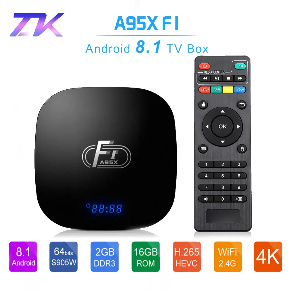 A95X F1 الذكية تي في بوكس أندرويد الروبوت 8.1 Amlogic S905W 4 K 2 GB 16 GB 2.4 GHz WiFi صندوق مشغل الوسائط PK مي مجموعة أعلى مربع