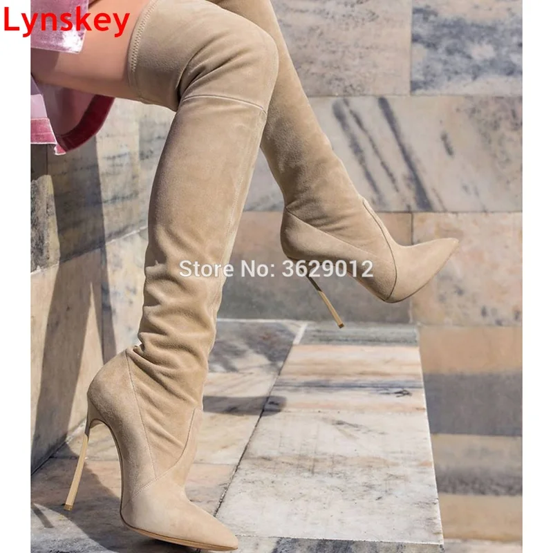 

Lynskey Autumn Women Boots Stretch Slim Thigh High Boots Fashion Over the Knee Boots High Heels Shoes Woman