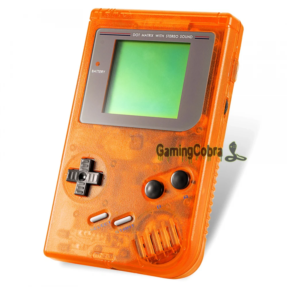 Clear Orange Full Housing Shell Buttons with Screen Len for Gameboy DMG-01 - GBF006