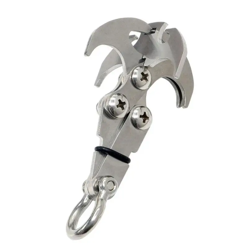 

Stainless Steel Survival Folding Grappling Hook Multifunctional Outdoor Climbing Claw Carabiner Travel Rescue Tool Climbing Tool