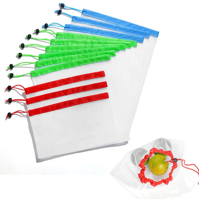 

Fruit Vegetable Bags Mesh Bag Eco Friendly Reusable Toys Organizer 1Pc Breathable Polyester Washable